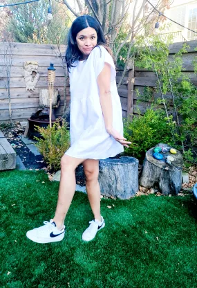 The LILY Linen Dress in White