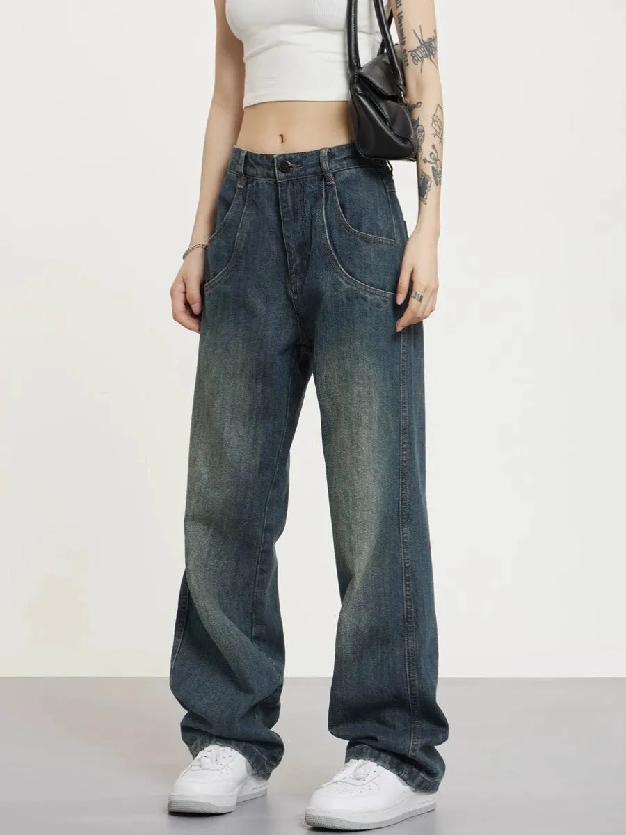 Trendy High Street Casual Men's and Women's Nostalgic Retro Jeans