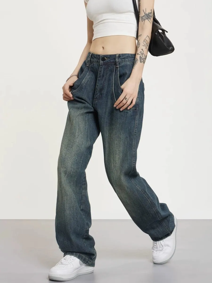 Trendy High Street Casual Men's and Women's Nostalgic Retro Jeans