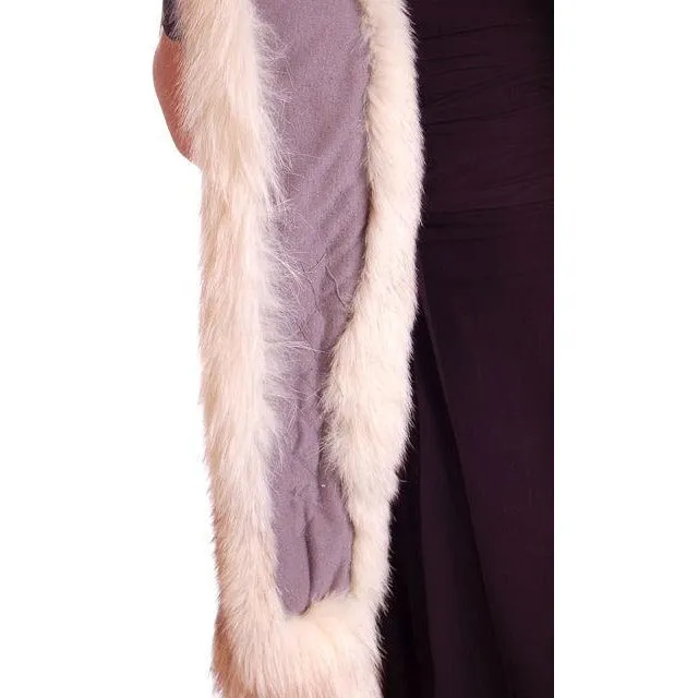 Vintage White Fox Fur Scarf Very Long 1950s