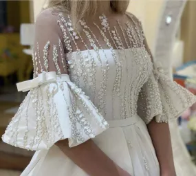Wedding Dress With Beads and Flowers