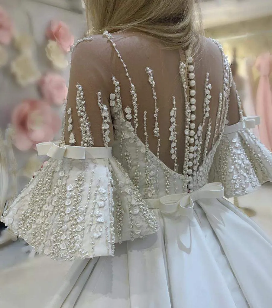 Wedding Dress With Beads and Flowers