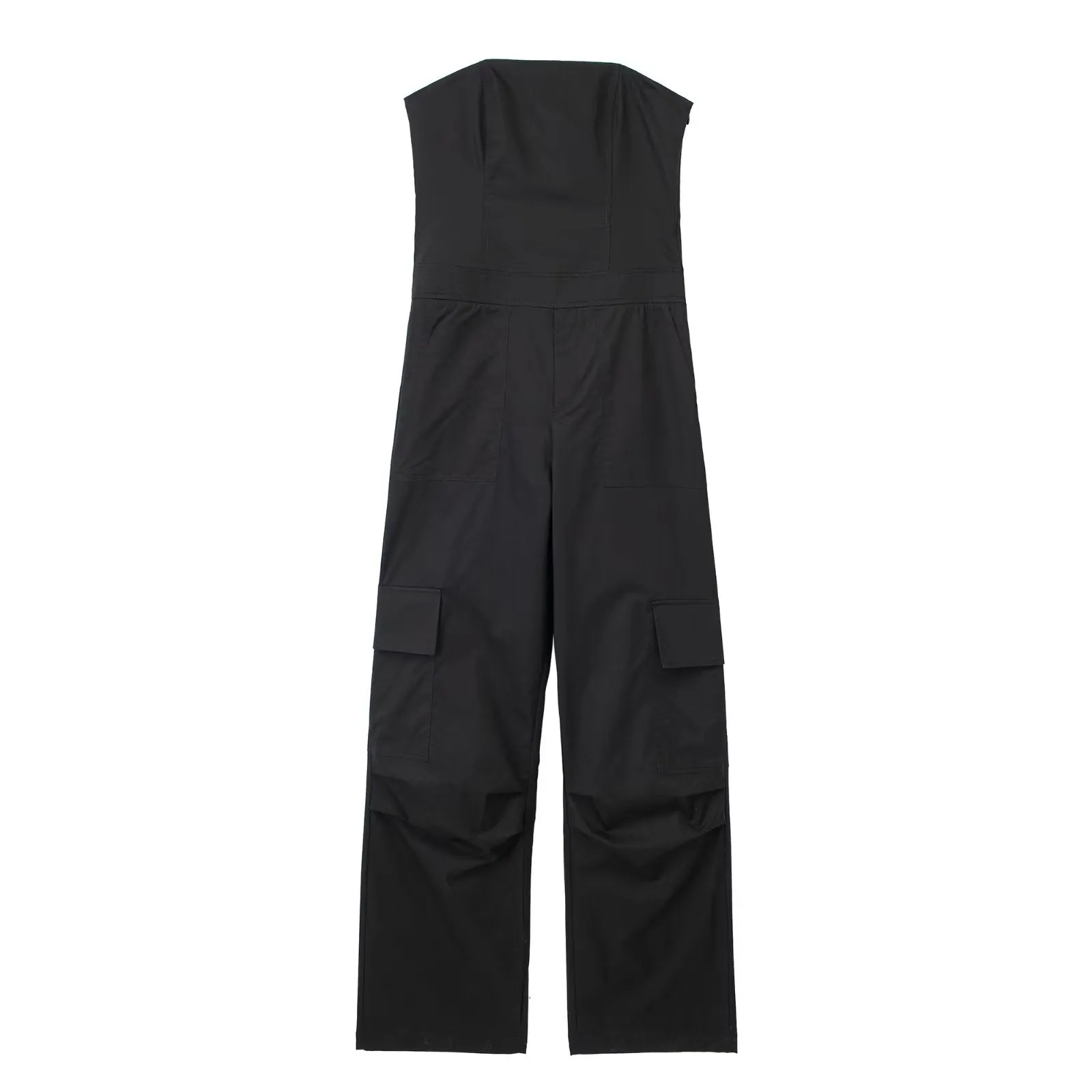 Women Multi Pocket Cargo Pants Brand Loose Street Straight Drag Casual Jumpsuits