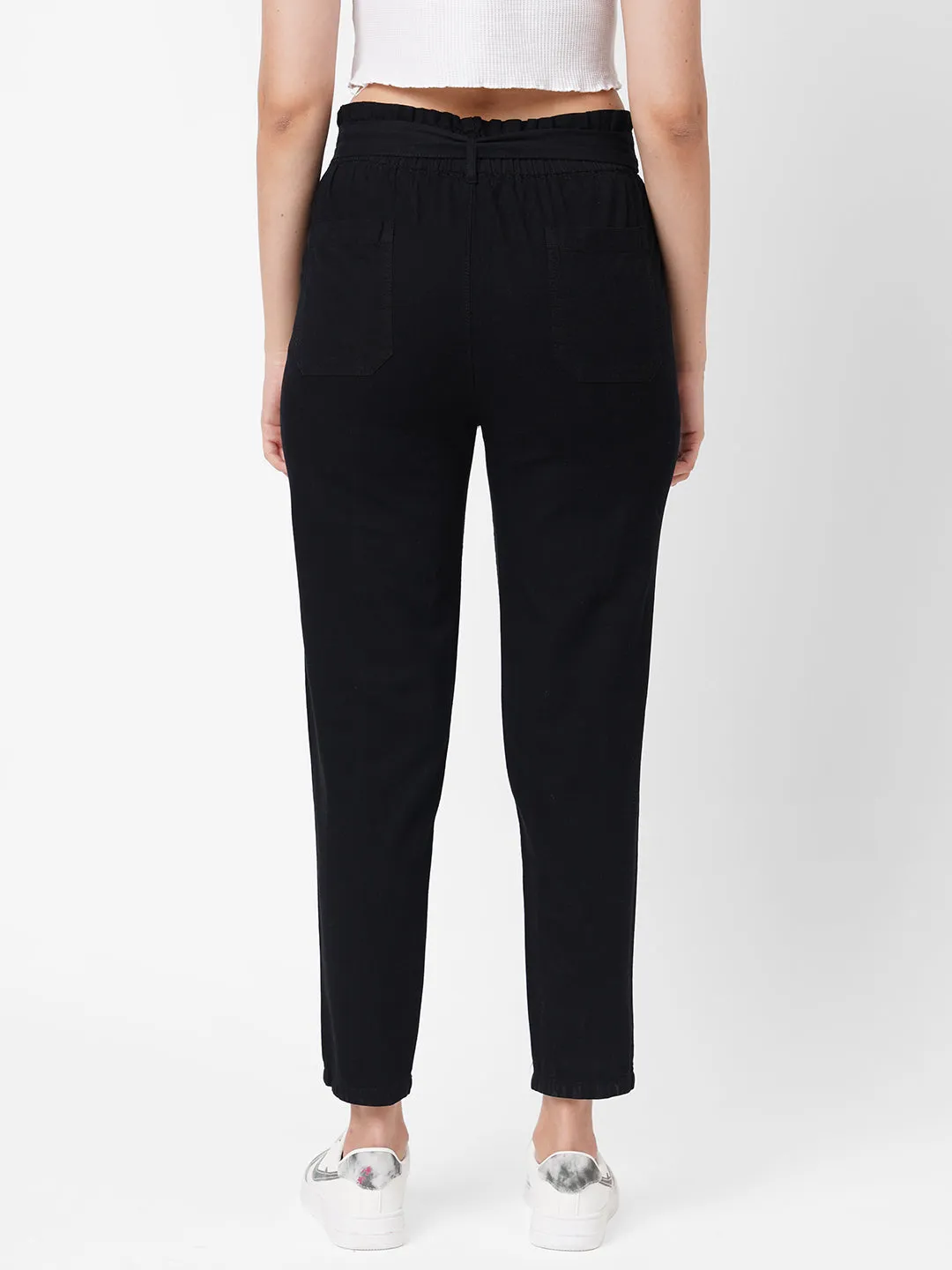 Women Solid Comfortable Paper Bag Pant