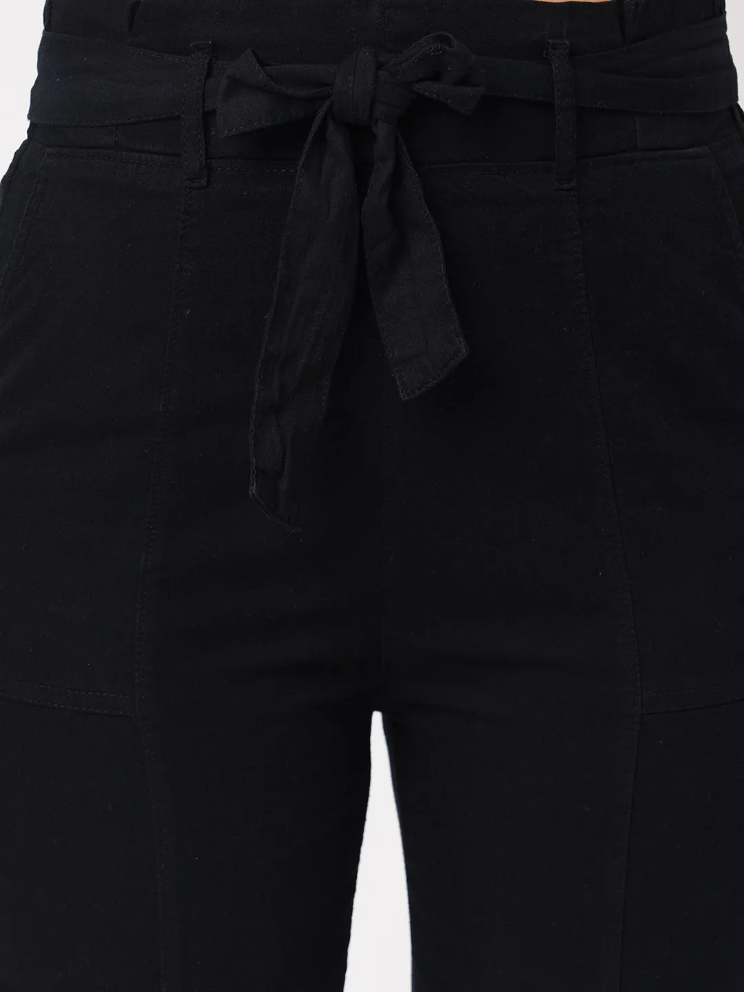 Women Solid Comfortable Paper Bag Pant