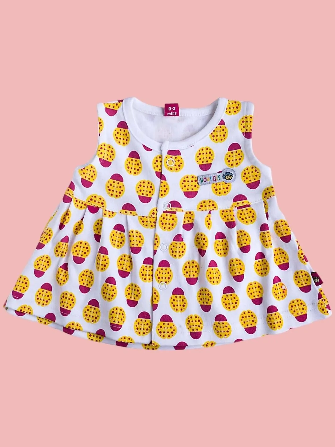 Wow Girls’ 2-Piece Dress Set with Heart Print and Yellow Polka Dot Print